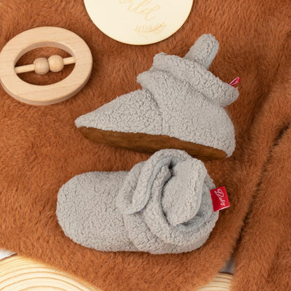 Newborn Baby Girls Cotton Booties Infant Boys Slippers Stay on Sock Soft Shoes Non Skid Ankle Boots with Grippers Winter Warm First Walkers Crib Shoes